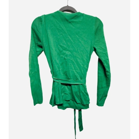 Cabi Cocktail Kelly Green Cardigan Button Wrap Closure Size Small Business - Picture 7 of 9